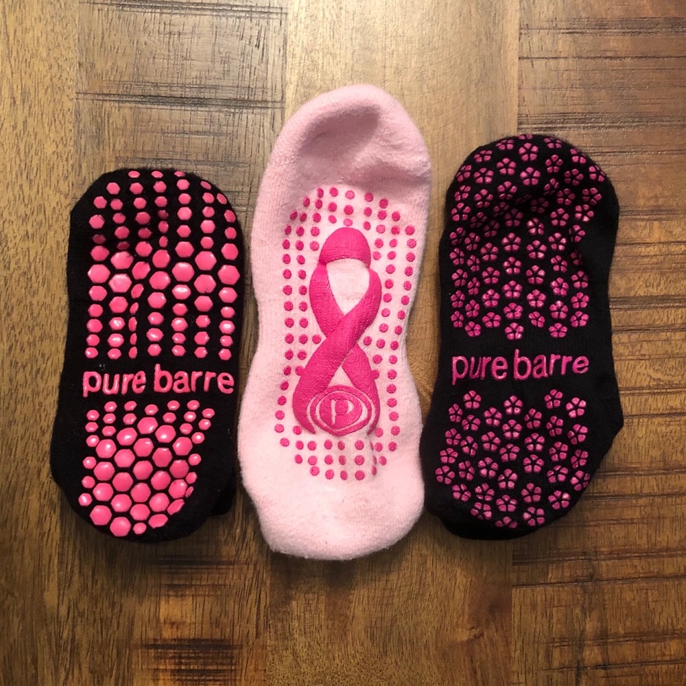 Pure Barre sticky socks. Set of three pairs. EUC